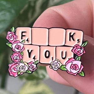 Pins e insignias de "jódete", pins de esmalte feministas, botones e insignias liberales, botón de pinback de "jódete", palabras y letras, pins e insignias