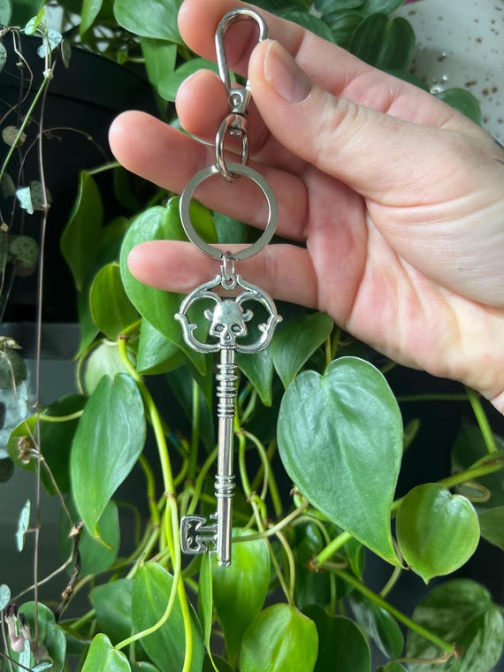 gothic skeleton key bag charm goth keychain spooky bagcharm gothic gifts
