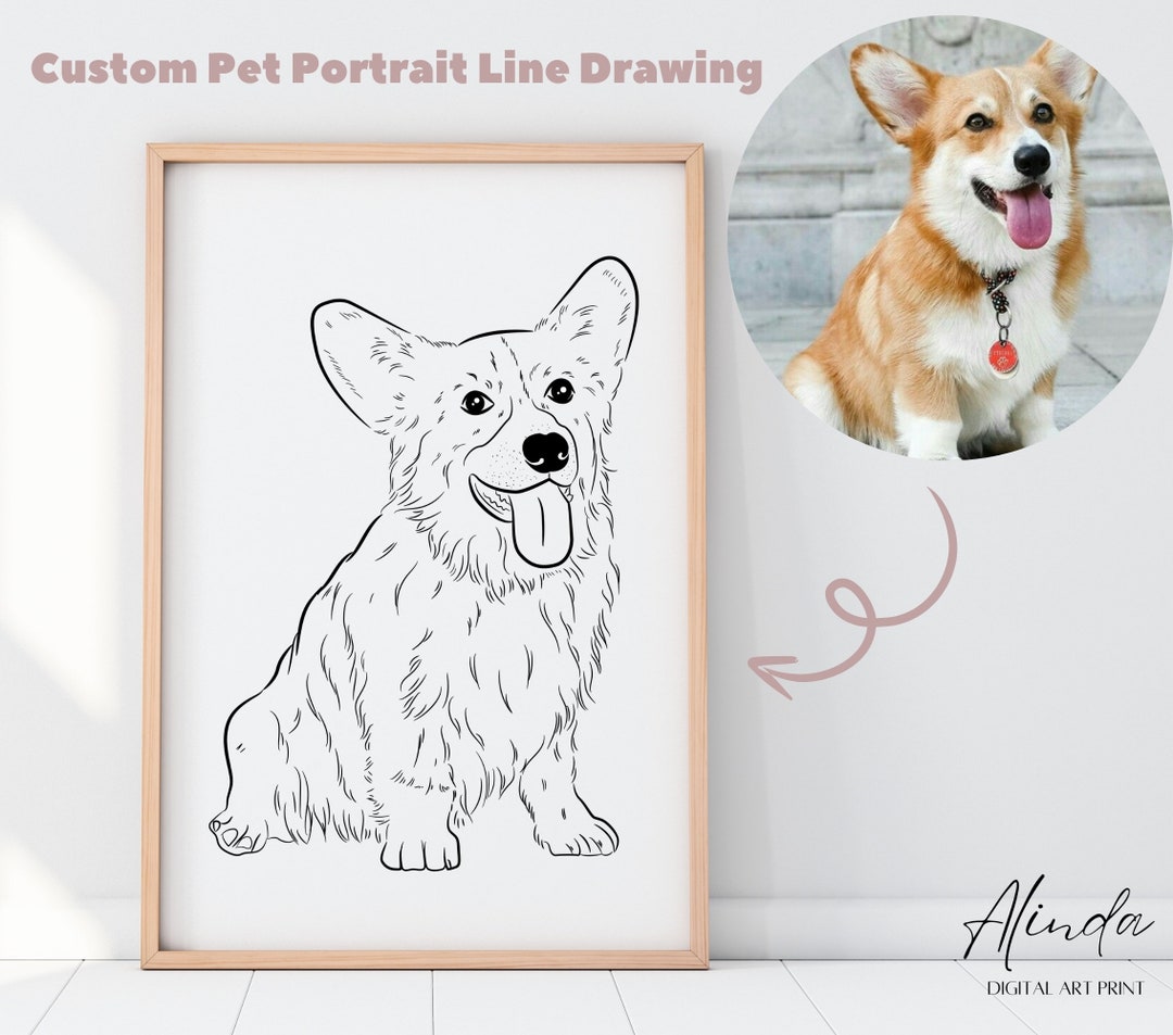 Custom Pet Tattoo Custom Dog Drawing From Photo Custom Dog Portrait ...