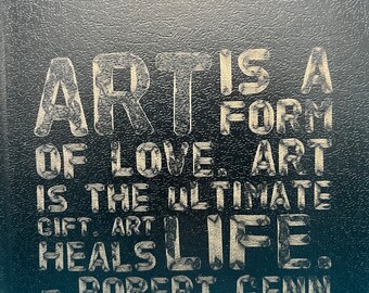 Sketchbook with inspirational quote