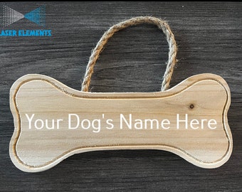 Customizable Bone Shaped Wood Sign (9 3/4" x 4 1/4")