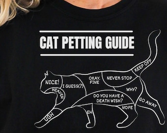 T-shirt de guide de caresses de chat, chemise drôle de maman de chat