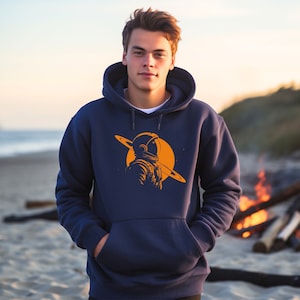 Unisex Astronaut Hoodie, Space-Themed Pullover, Celestial Planet Design Sweatshirt, Comfortable All-Season Casual Outerwear
