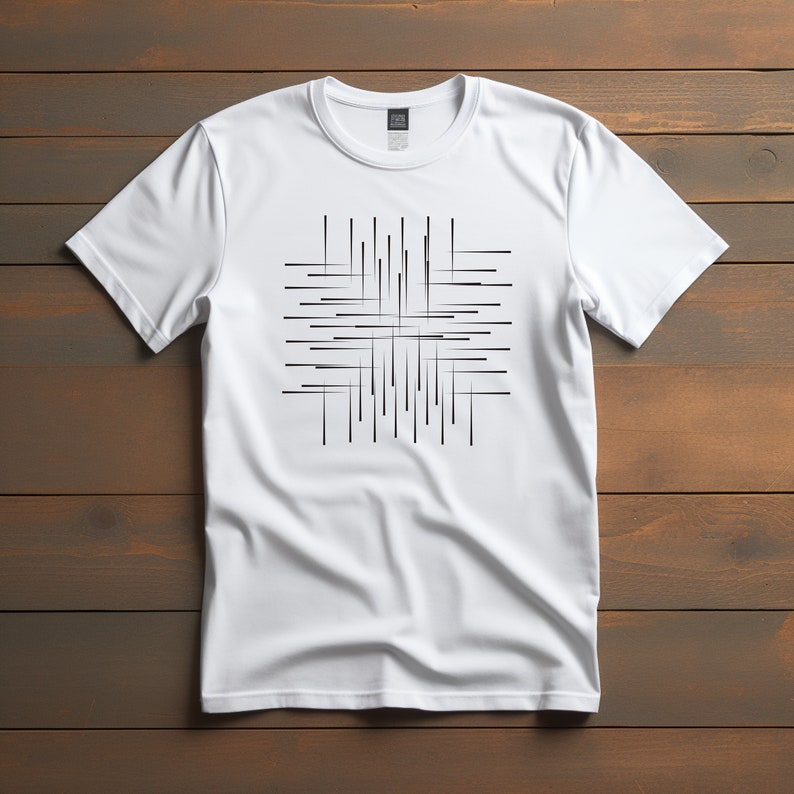 Merch Line Designs Abstract Line Art Tee - Modern Minimalist T-shirt - Geometric Design ...