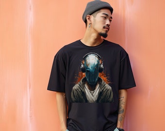 Grafik Musik Kerl T-Shirt, Musik Liebhaber Shirt, Grafik-T-Shirt für Musikliebhaber, DJ Kopfhörer Grafik-Shirt, Geschenk für ihn, DJ Art Shirt Männer