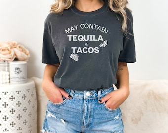 Tequila and tacos funny shirt, gift for her him, shirt gift for parties, taco and tequila lover shirt, weekend drinker shirt, mexico shirt