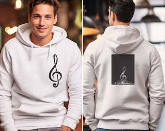 Sweat à capuche pour mélomanes, sweat graphique Sol Key, pull musicien, haut confortable symbole de la musique classique, sweat à capuche unisexe note musicale