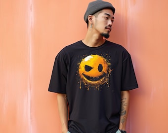 Chemise smiley maléfique, t-shirt sourire graphique, chemise graphique effrayante, cadeau pour lui, t-shirt smiley horreur, chemise graphique avant-gardiste, t-shirt streetwear