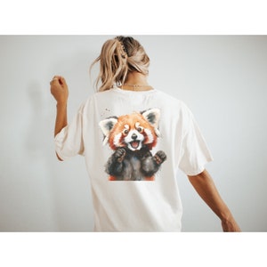 red panda graphic shirt, japanese red panda tee, cute red panda tee, cute animal graphic shirt, japan lover shirt, gift for red panda lover