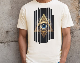 Illuminati t-shirt, unisex Illuminati graphic shirt, graphic eye shirt gift for her him, pyramid Tee Illuminati lover gift, conspiracy shirt