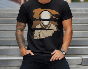 Grafik Musik Tshirt, Kopfhörer Kerl Shirt unisex, Musik Liebhaber Geschenk, gj t-shirt Geschenk, Grafik Kunst Shirt für Musikliebhaber, Streetwear Shirt
