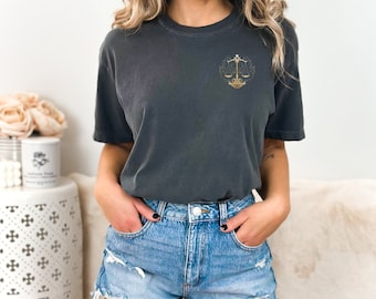 camisa del signo del zodíaco libra, regalo de los amantes de la astrología libra, regalo de cumpleaños para septiembre octubre para ella él, camiseta de regalo libra del signo del zodíaco