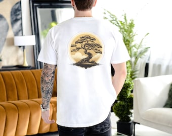 Chemise bonsaï, chemise graphique bonsaï, cadeau pour les amateurs du Japon, chemise graphique culture japonaise, chemise zen bonsaï, chemise imprimé bonsaï