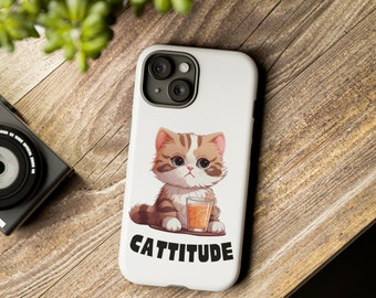cattitude Katze Fall, iphone Fall für Katzenliebhaber, iphone 15 Fall der Katze, niedliche Katze Fall für iphone 15, Katzenliebhaber perfektes Geschenk