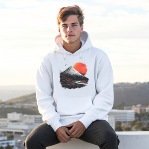 fuji mountain hoodie, japanese graphic hooded shirt, mount fuji graphic hood, fuji japanese shirt, japanese shirt, japan culture pullover