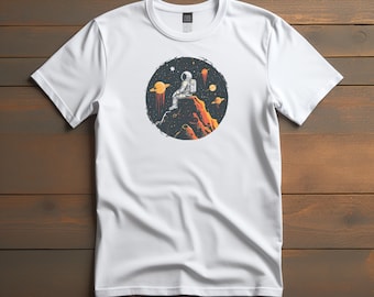 Chemise graphique de l'espace, cadeau pour amoureux de l'espace, t-shirt graphique d'astronaute, chemise graphique de départ, cadeau pour lui, chemise de l'espace de geek, chemise de l'univers