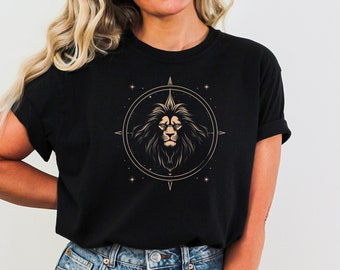Leo zodiac sign shirt, astrology lovers gift, birthday gift for july august for her him, astrology leo t-shirt, lion zodiac astrology shirt