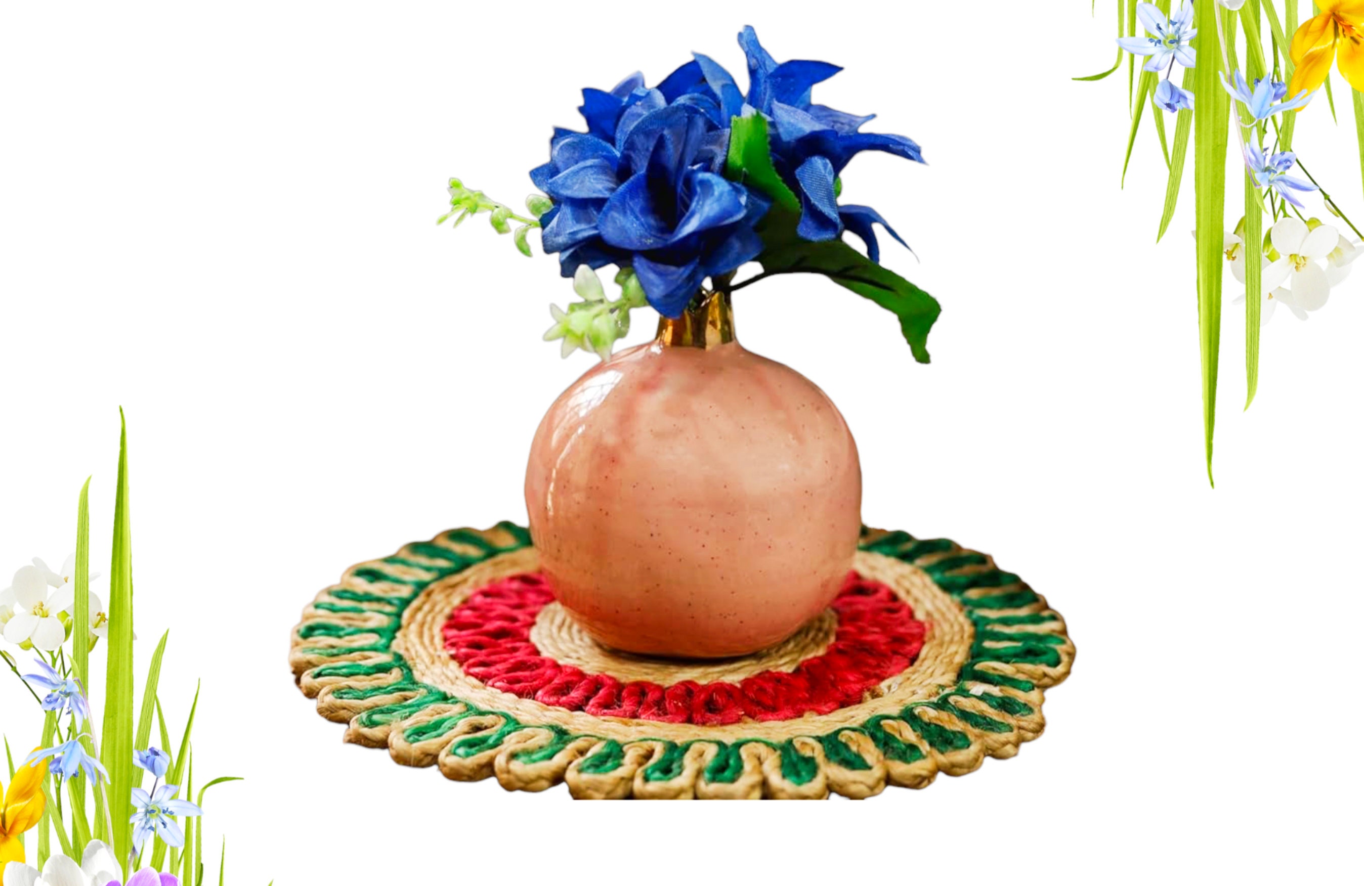 Ceramic Pomegranate Showpieces for Living Room Dining Table Home Decor Gift Ideas Pomegranate