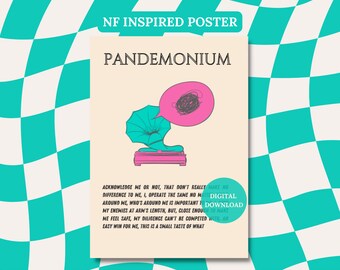 NF PANDEMONIUM - digital wall print - lyrics art poster