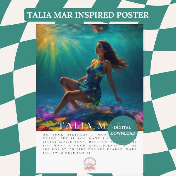 Talia Mar Forget About Your Ex - digital wall print - lyrics art poster