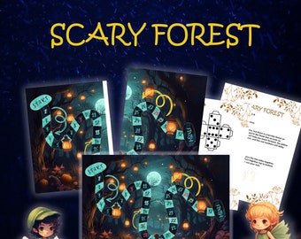 Halloween-Spiel, Benutzerdefinierte Brettspiel, Druckbare digitales Brettspiel, Familienspiel Nacht, Mystery Spiel, Druckbare sofort Download, digitale Dateien