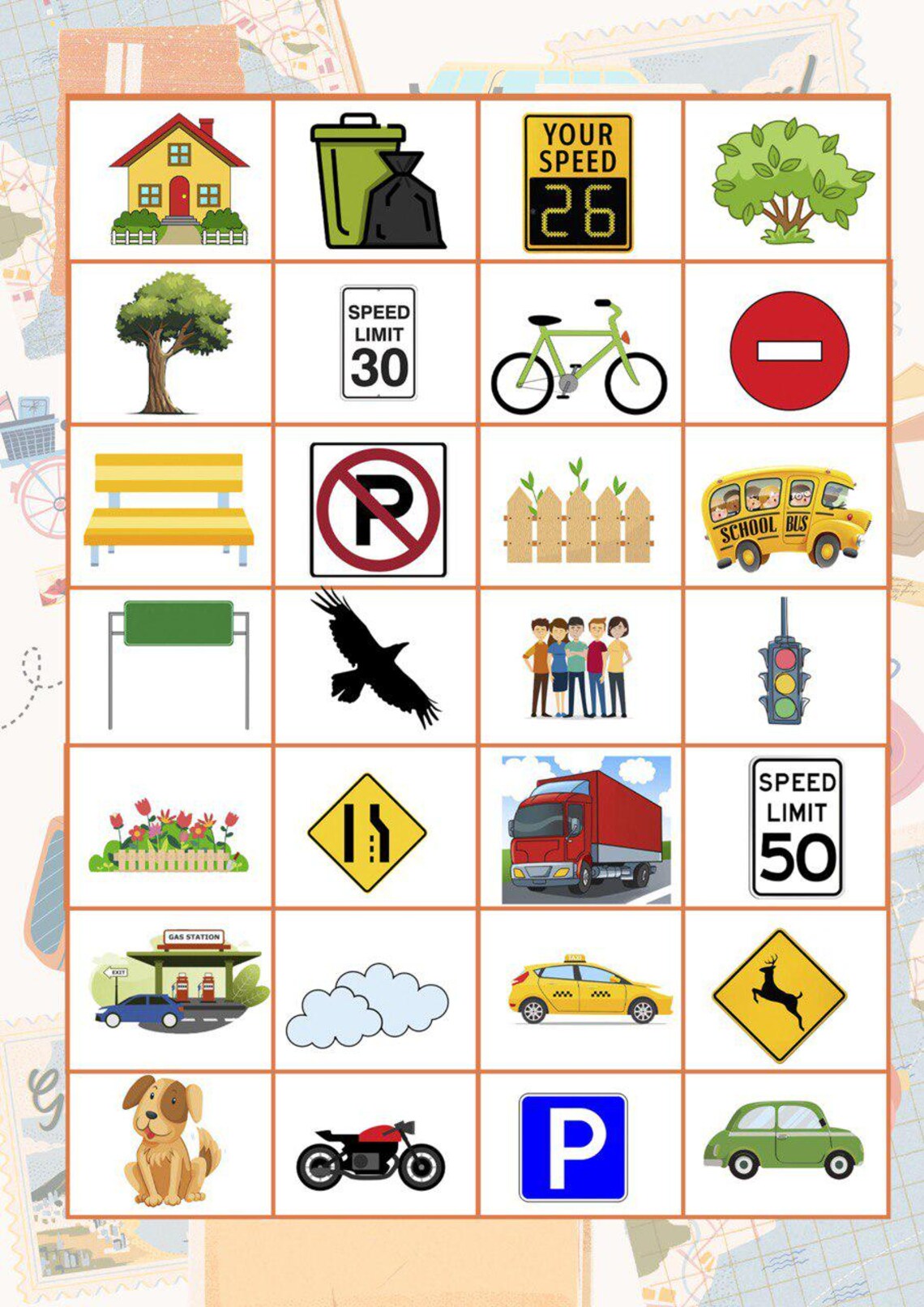 Car Bingo Printable | Car Game | Game for Family| Road Trip Bingo ...