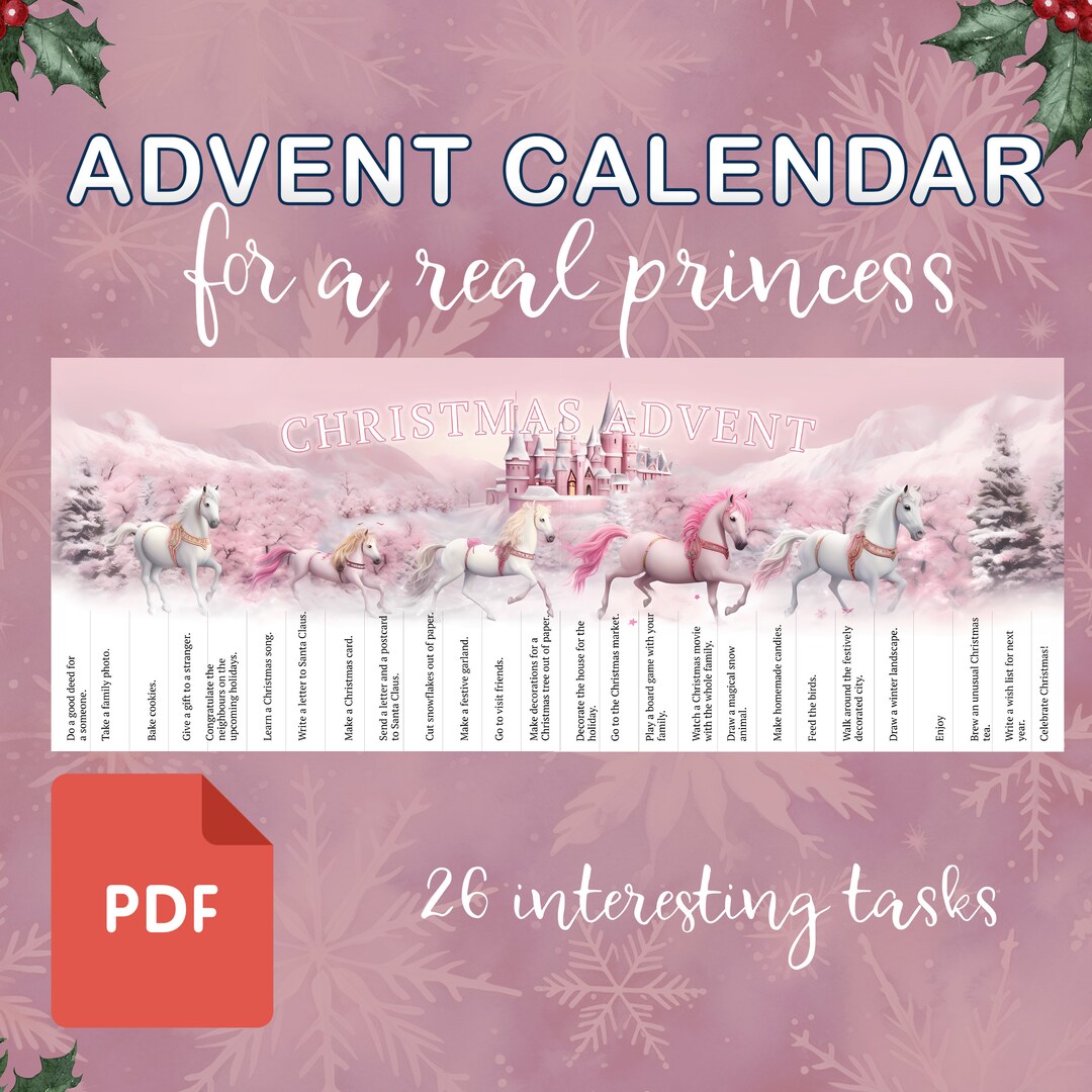 This Printable Advent Calendar With Horses is Brimming With Etsy