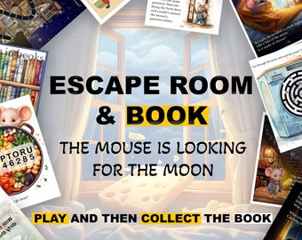 Búsqueda del tesoro de cumpleaños, Juego de fiesta imprimible para niños, Las aventuras de un ratón, Juego divertido para la familia, Sala de escape, Búsqueda del tesoro