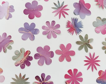 30 Paper Flowers Cut Outs - Paper Flowers Die Cuts - Die Cut Flowers Blooms Flowers for Card Making, Scrapbooking - Paper Crafts Flowers