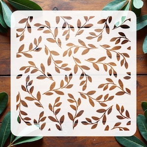 Leaves Cookie Stencil - Botanical Seamless Leaf Pattern for Baking - Royal Icing Cake Decorating Template DIY Pastry Craft -Reusable Stencil