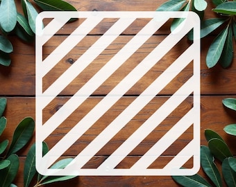 Diagonal Stripes Cookie Stencil - Reusable Mylar Candy Stripe Template - Geometric Background for Cake Decorating Painting Wood Sign DIY
