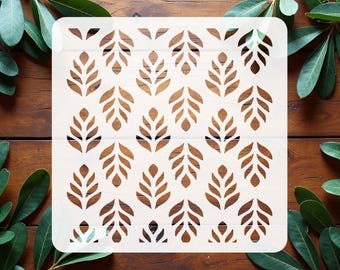 Tropical Leaves Mylar Stencil - Seamless Botanical Pattern for Polymer Clay Jewelry Cake Decorating Painting Wood Sign DIY Craft