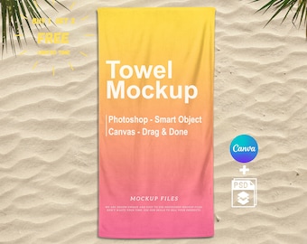 Maqueta de toalla de playa (Canva, Photoshop, Photopea)
