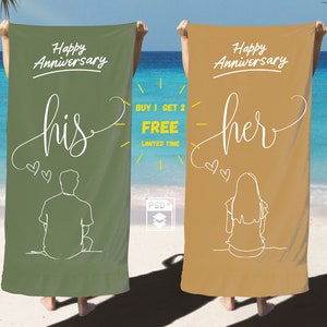 Strandlakenmodel, handdoek voor koppels, verticaal (PSD)