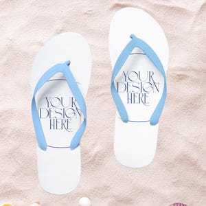 Flip-flops Mockup, gummisandaler, redigerbar PSD (digital nedladdning)