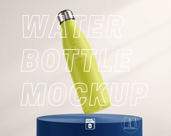 Maqueta de botella de agua de 17 oz, plantilla PSD (descarga digital)