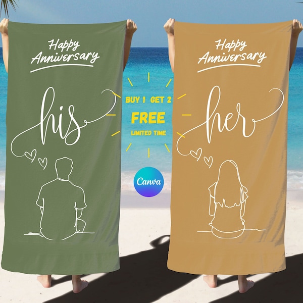 Two Realistic 30x60 Beach Towel Mockup, Double Towel, Vertical, Canva Edit, PNG Overlay, Couple Towel, Photopea, Kittl Edit, Dye sublimation