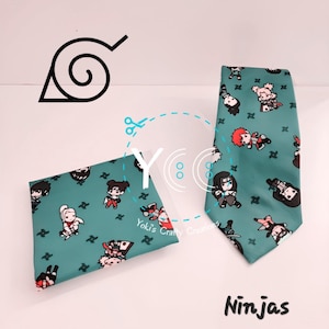 Anime-inspired Necktie w/Optional Pocket Square (Various Prints)