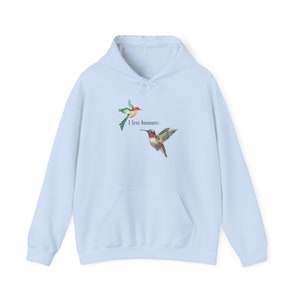 I Love Hummers Sweatshirt Unisex Hooded Sweatshirt Funny Sweatshirt Bird Pun Shirt image 1