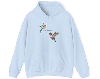 J'aime le sweat-shirt Hummer | Sweat-shirt à capuche unisexe | Sweat-shirt drôle | Chemise de jeu de mots oiseaux