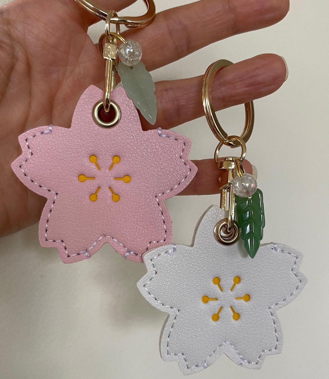 Kawaii Japanese Sakura Cherry Blossom AirTag Holder Keychain