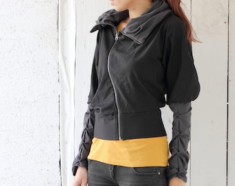 Black asymmetric sweatshirt