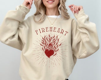 Fireheart Crewneck Sweatshirt, Throne of Glass Crewneck, Aelin Galathynius Crewneck