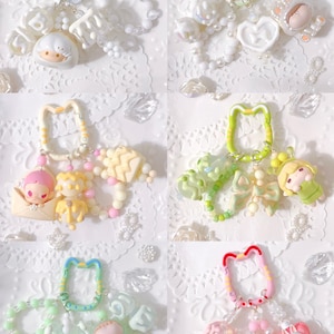 Popmart Beans Hand Painted Beaded Keychain Decor Set#1 | Bag charm | phone charm | Handmade beads | Unique Beads