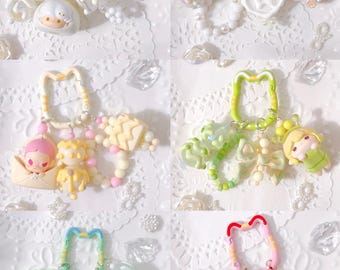 Popmart Beans Hand Painted Beaded Keychain Decor Set#1 | Bag charm | phone charm | Handmade beads | Unique Beads