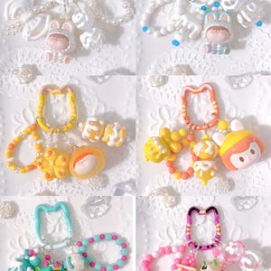 Popmart Beans Hand Painted Beaded Keychain Decor Set #3 | Bag charm | phone charm | Handmade beads | Unique Beads