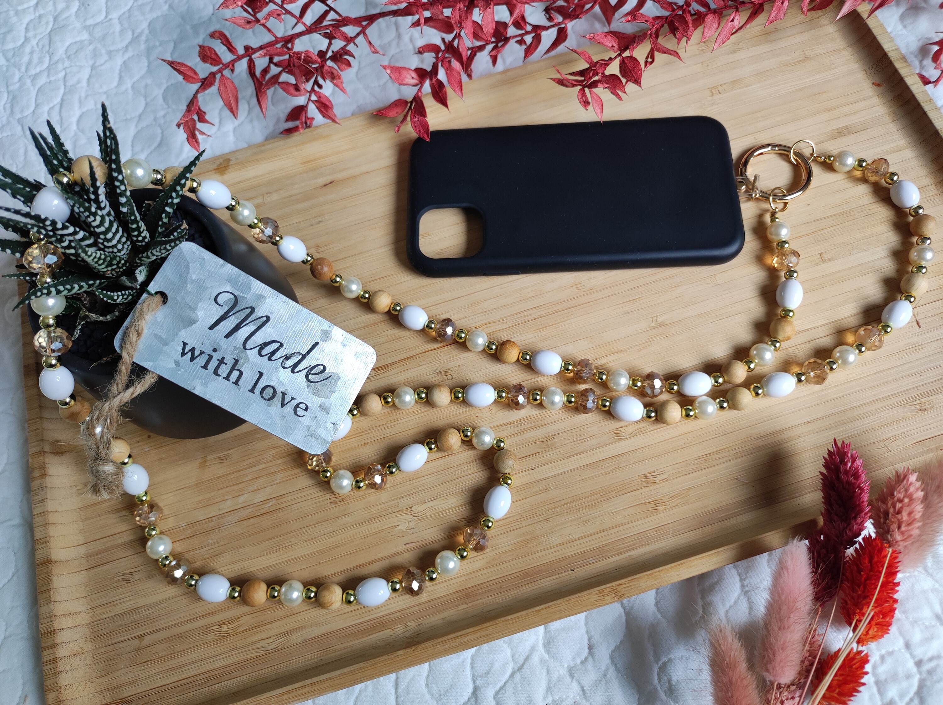 Lot De 2 Dragonnes Téléphone En Perles ZKGYUS | Chaine Portable Décorative Pour Femmes Et Filles