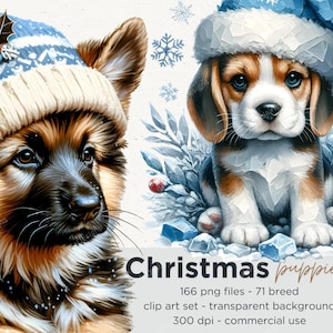 166 imágenes prediseñadas de cachorros de Navidad, imágenes prediseñadas de perros, imágenes prediseñadas de Navidad, imágenes prediseñadas de invierno para perros, imágenes prediseñadas de vacaciones para perros, paquete de imágenes prediseñadas, PNG, comercial