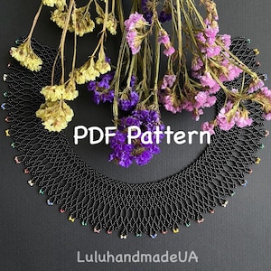 Ukrainian necklace “sylianka” tutorial. Pdf pattern for a beaded jewelry. Seed bead collar tutorial. Seed bead jewelry PDF tutorial