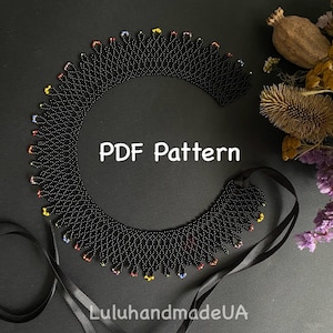 Ukrainian necklace “sylianka” tutorial. Pdf pattern for a beaded jewelry. Seed bead collar tutorial. Seed bead jewelry PDF tutorial